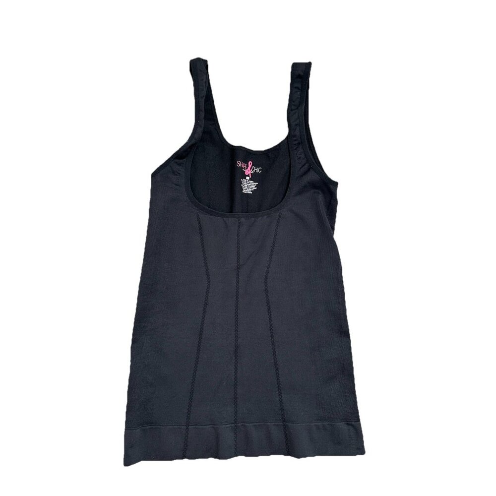 Shape&chic Compression Tank Top Black Womens Size L